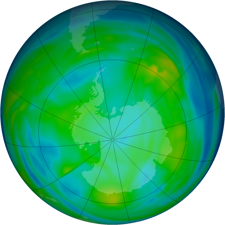 Antarctic ozone map for 16 July 2006